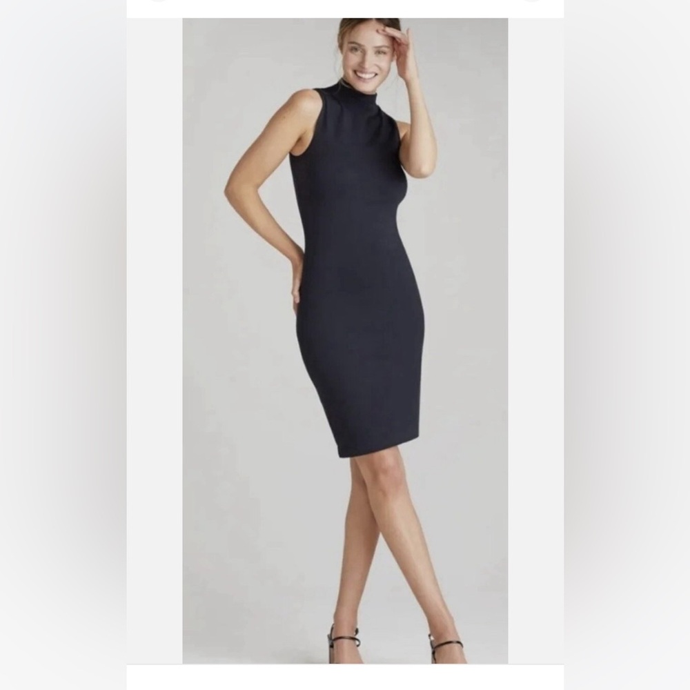 Yummie Lagos Mock Neck Smoothing Tank Dress in Black med NWT